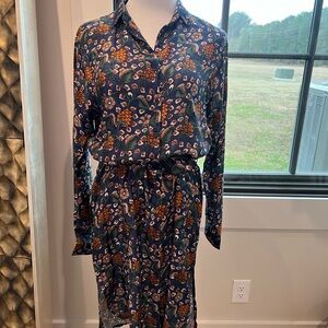 Chic Floral Long Sleeve Mini Dress